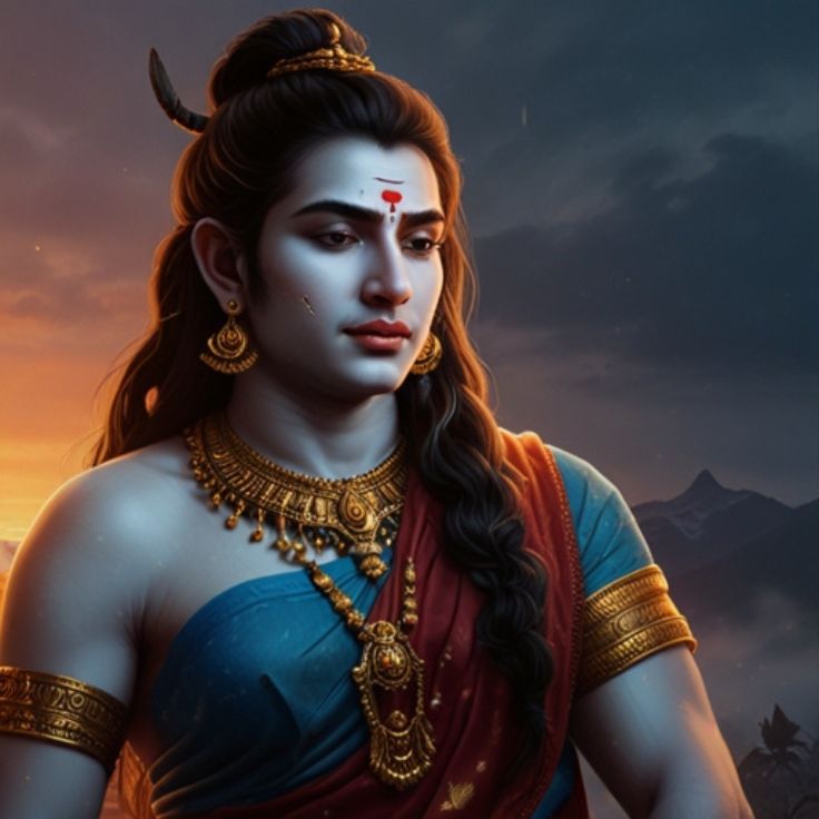 beautiful and artistic depiction of Lord Shiva and Goddess Parvati, symbolizing divine love and spiritual connection.