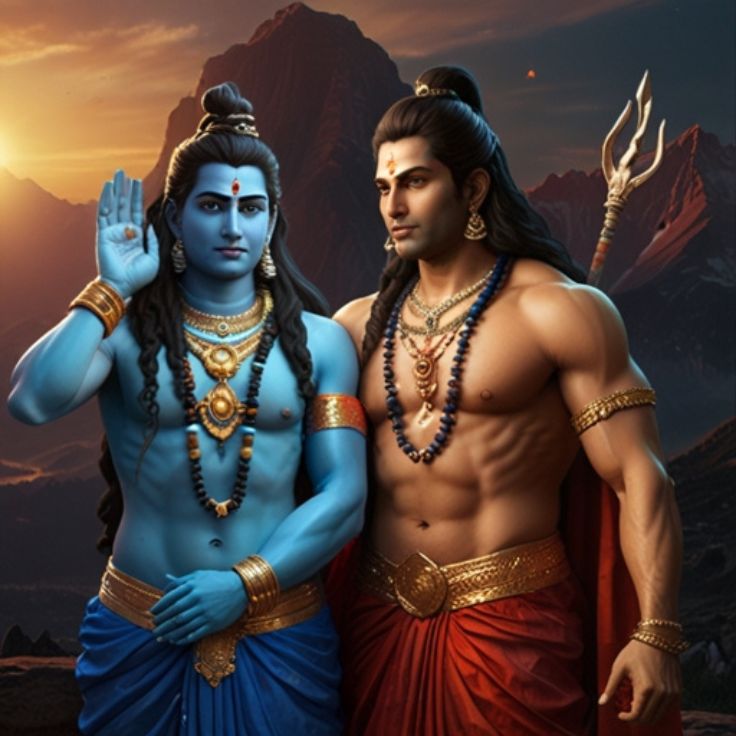 beautiful and artistic depiction of Lord Shiva and Goddess Parvati, symbolizing divine love and spiritual connection.