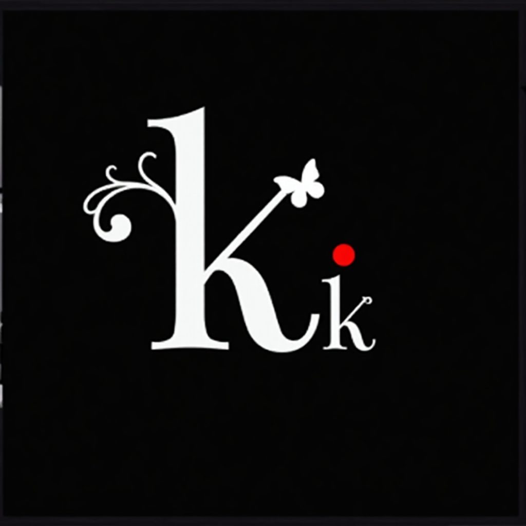 Brand logo consisting of a red dot and a white letter 'K' on a simple background