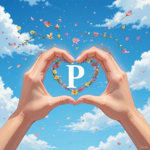 P Name DP In ProProfileDP_ A soft heart-shaped made heart with hand and flowers
