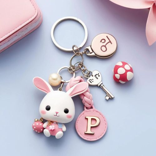 P Name DP In ProProfileDP_ cute keychain braided pink strap