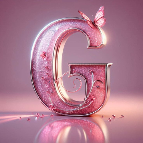 Pink G with butterfly
