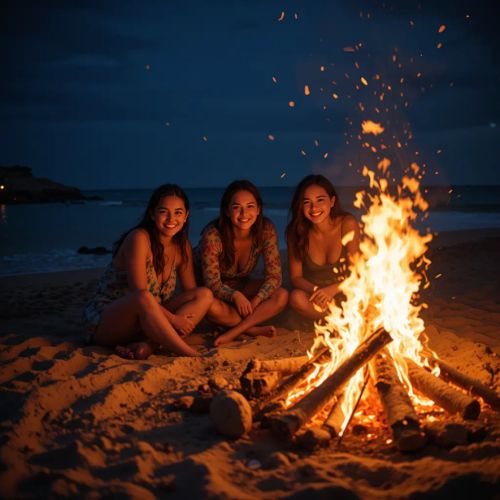Smile DP PRoProfileDP_ Beach Bonfire Smile 🔥😊_ A smile around a cozy bonfire on a beach night