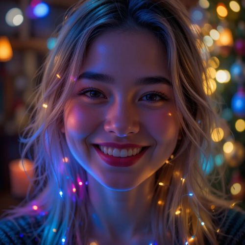 Smile DP PRoProfileDP_ Festive Smile 🎉😊_ A smile lit up by festive decorations like fairy lights or candles