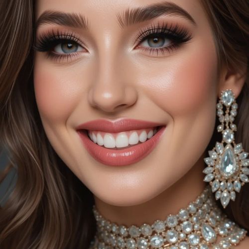Smile DP PRoProfileDP_ Glamour Smile 💎😊_ A smile with glamorous makeup and jewelry for a high-fashion vibe
