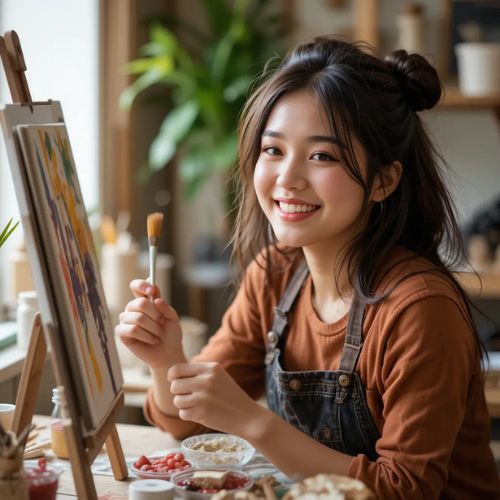 Smile DP PRoProfileDP_ Hobby Smile 🎭😊_ A smile captured while engaging in a favorite hobby, like painting or cooking