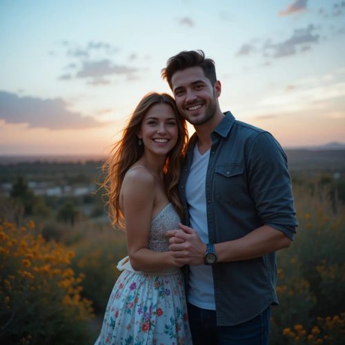 Smile DP PRoProfileDP_ Love and Smiles ❤️😊_ A smiling couple holding hands with a romantic sunset backdrop