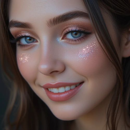 Smile DP PRoProfileDP_ Starry Eyes Smile ✨😊_ A smile with sparkling eye makeup for an ethereal look