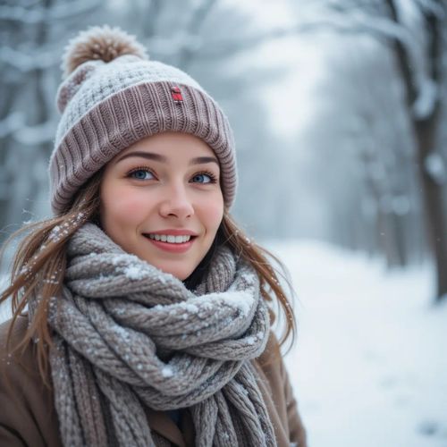 Smile DP PRoProfileDP_ Winter Smile ❄️😊_ A smile in the snow, wrapped in a warm scarf and beanie