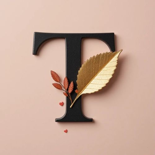 T DP Name ProProfileDP_A black letter _T_ with one side covered in vibrant flowers like roses or lilies
