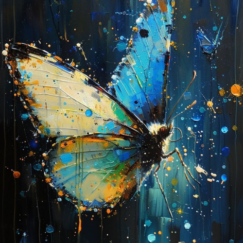 art of butterfly in blue