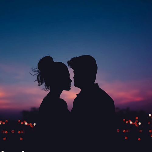 couple in sun set