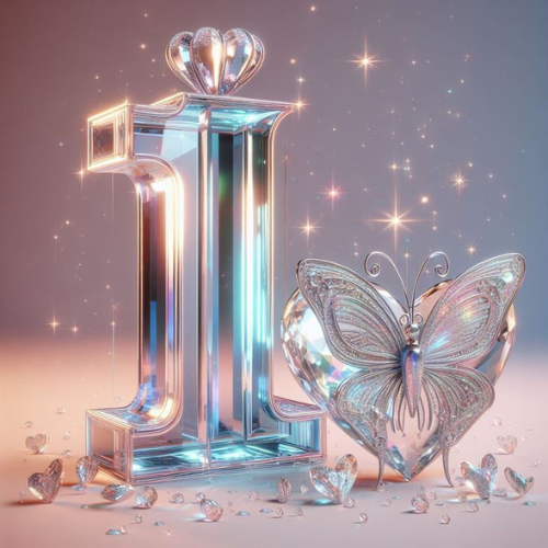 crystle i with crystle heart