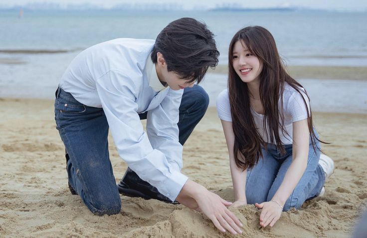 A couple's loving moment, sharing a smile and holding hands, captured in a beautiful profile picture