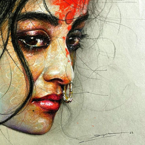 indian woman art