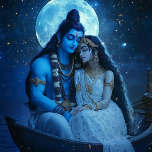 shiv and parvati are in boat (2)