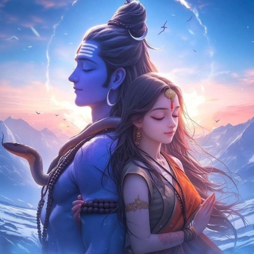 shiv and parvati are in mountains