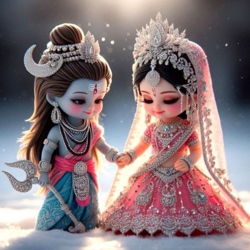 shiv and parvati dolls