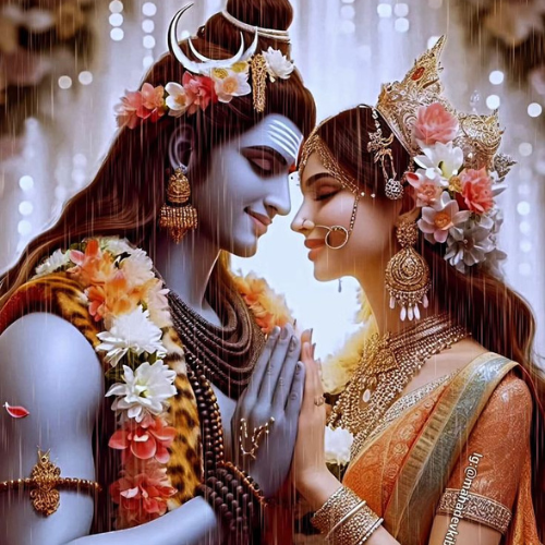 shiv and parvti are in rain