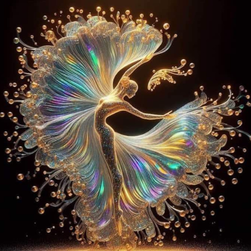 white art on black background