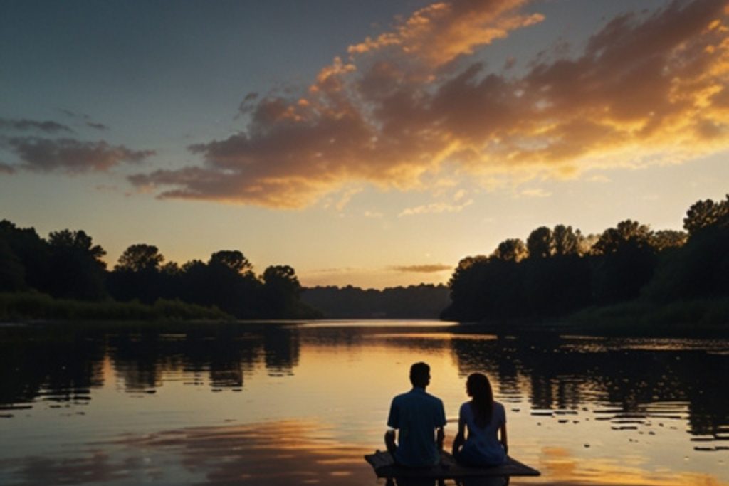 Romantic couple forming a heart shape with their hands, a perfect relationship DP.