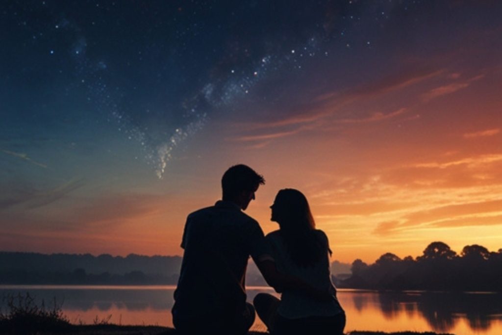 Romantic couple forming a heart shape with their hands, a perfect relationship DP.