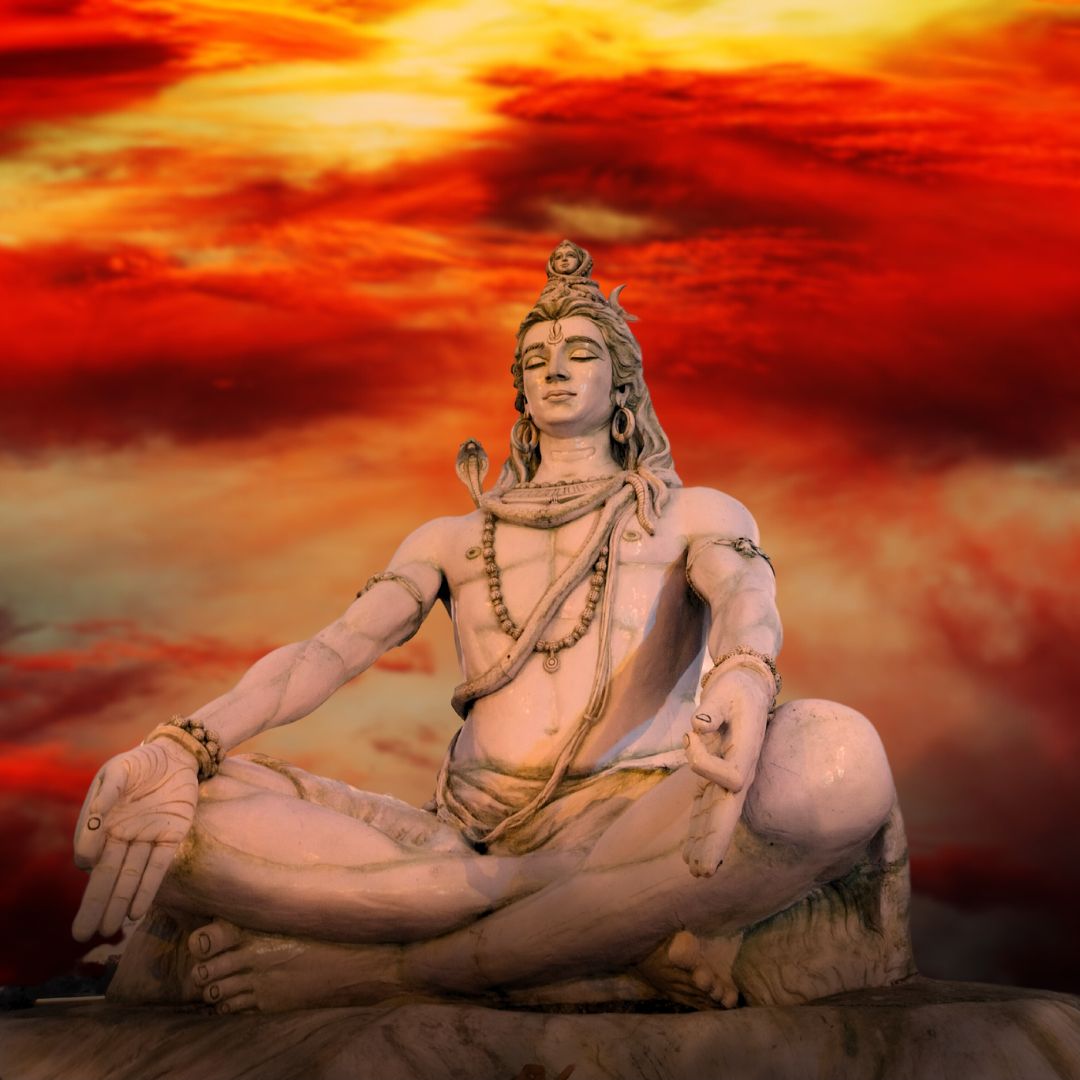 Red and Orange Cultural Modern Mahadev DP For Whatsapp