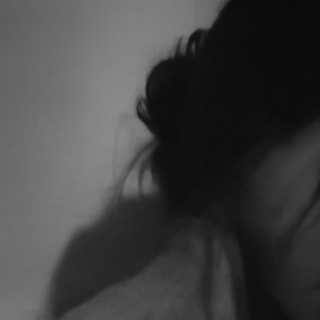 A woman with a towel draped over her head