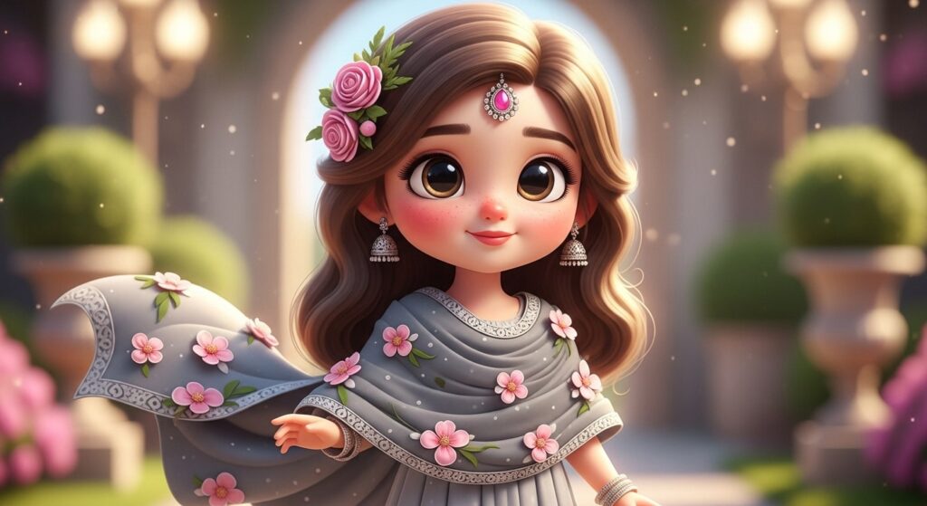 Repeated text of princess india in a colorful