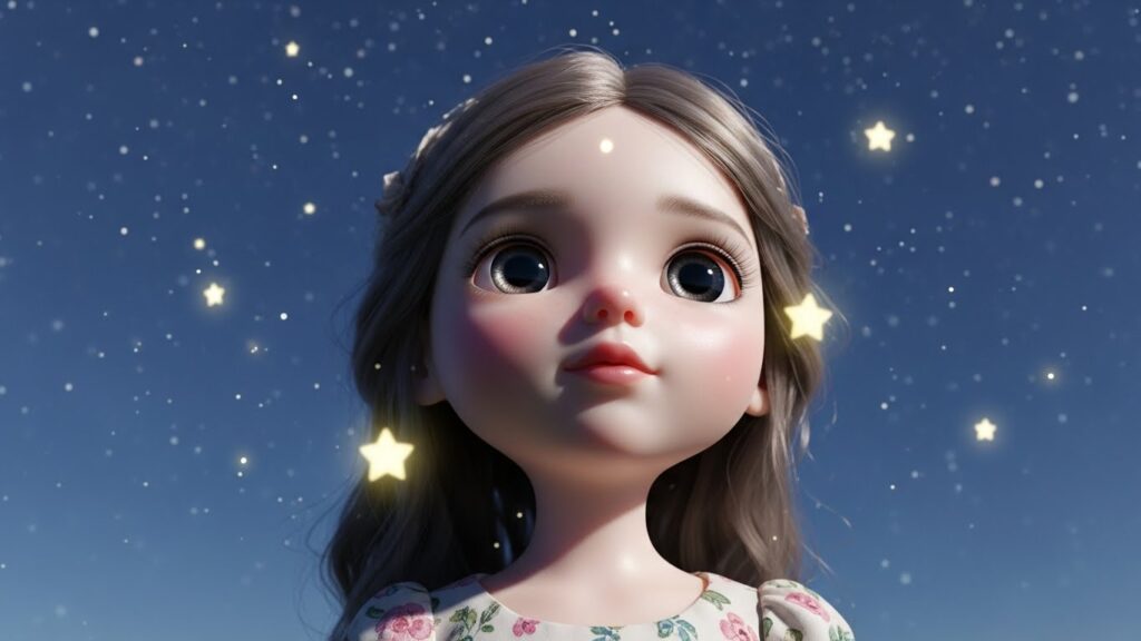 A little girl with star-shaped face paint