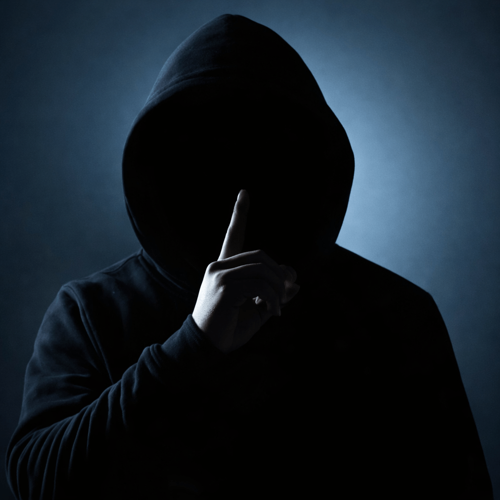 A man in a hoodie gestures with his finger