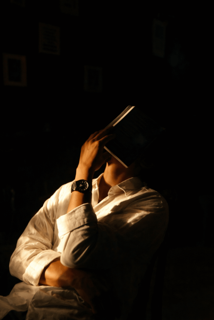 A man sitting comfortably in a chair
